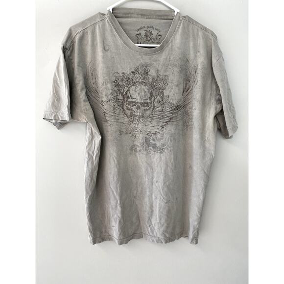 Y2K Men's Grunge Skull Tee - Size L - Picture 1 of 5